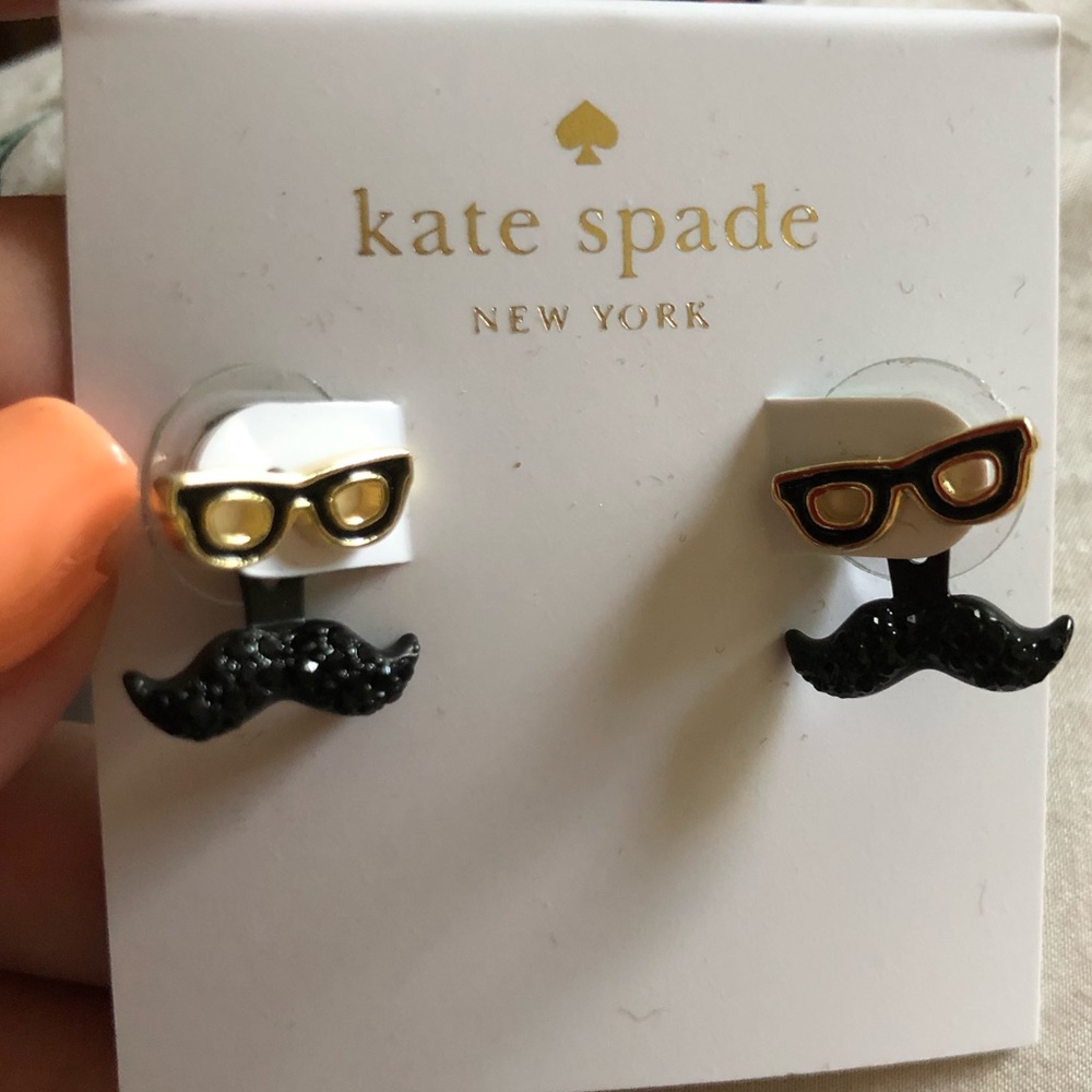 Kate Spade mustache earrings